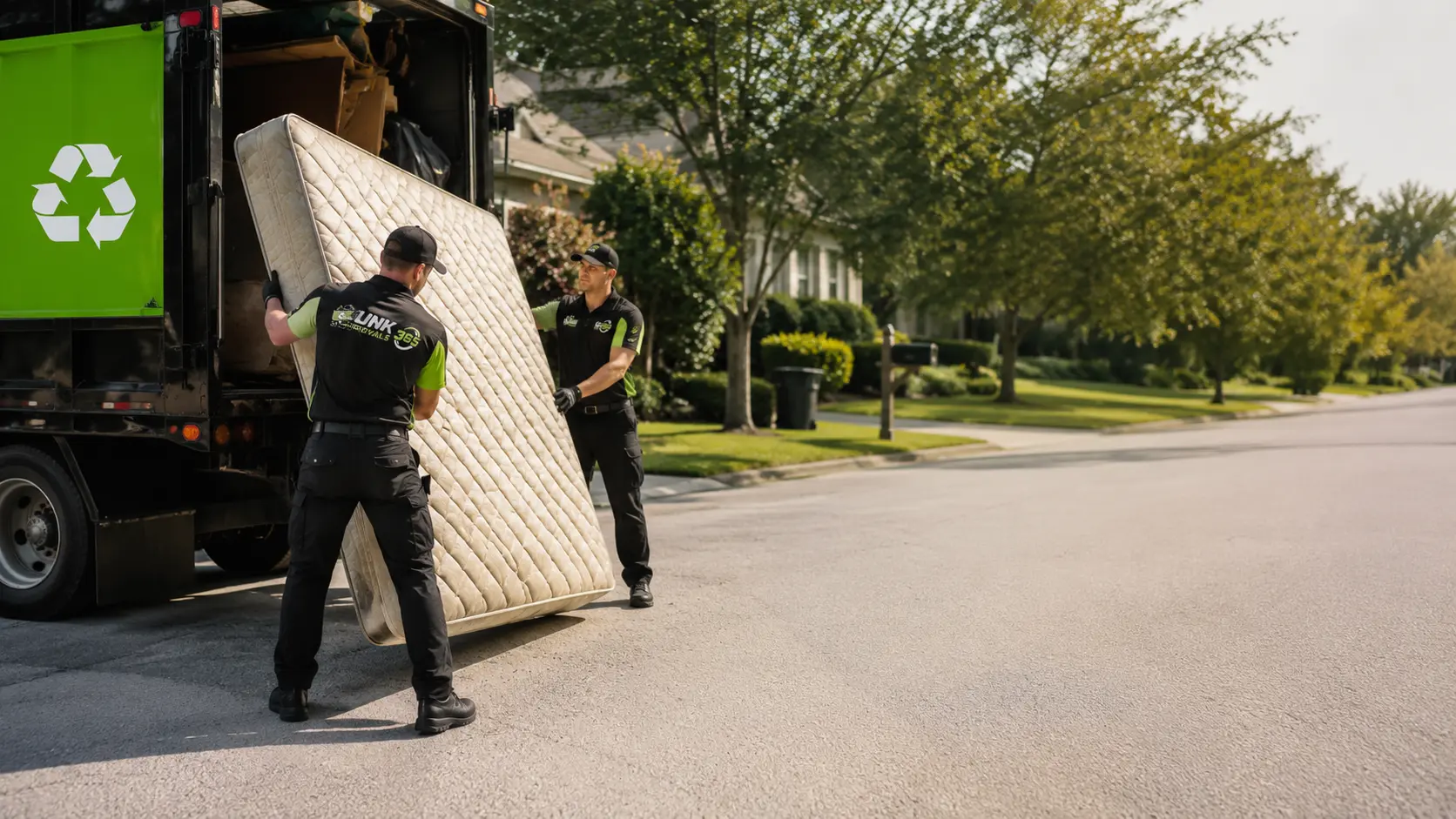 Mattress removal preparation for a residential cleanout in the United States