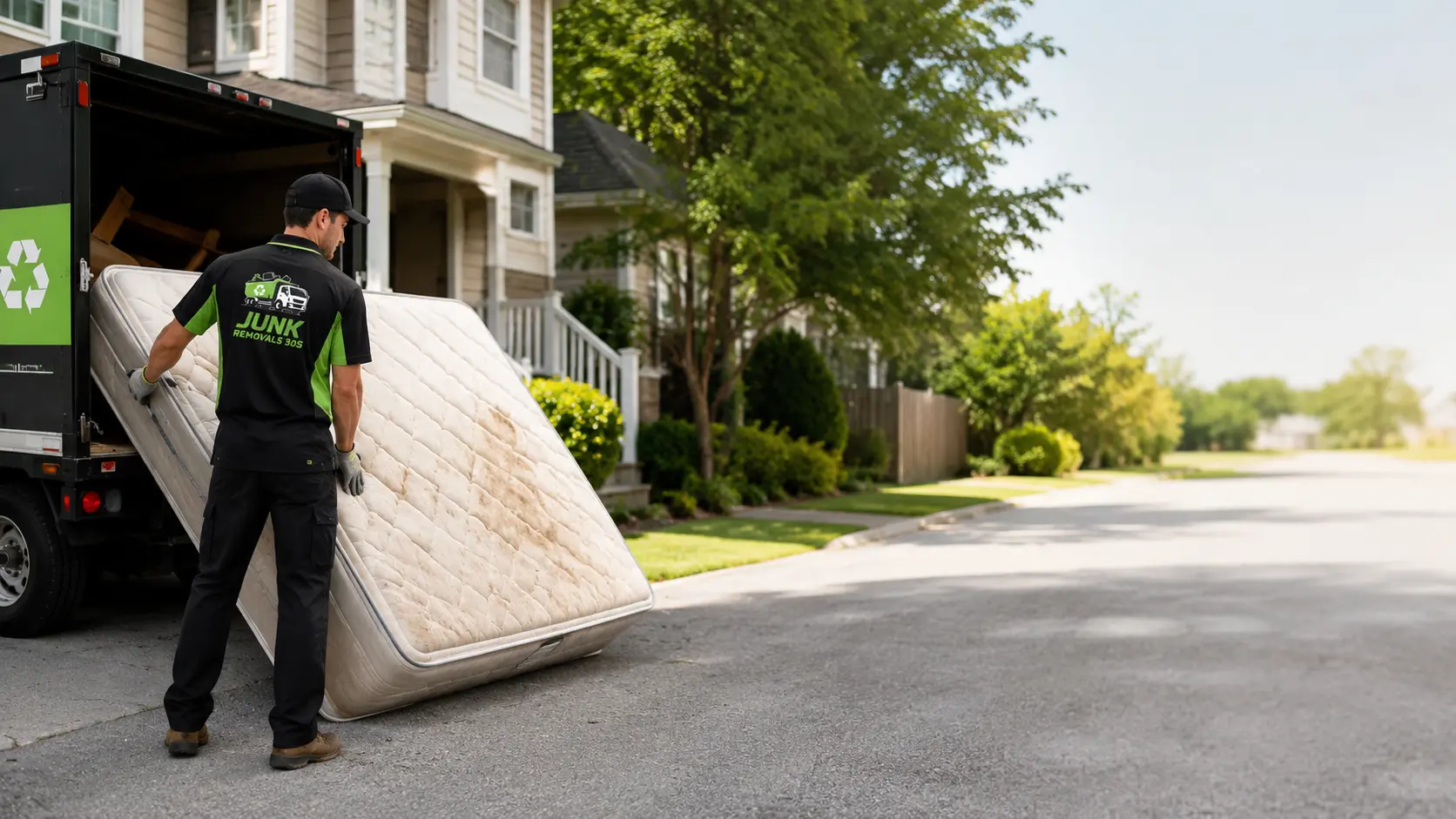 Mattress removal preparation for a residential cleanup across the United States