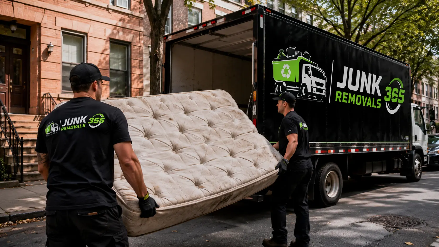 Old mattress removal from a rental property during national cleanout service