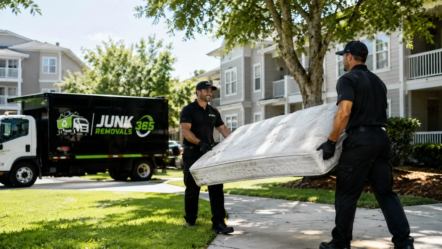 Old mattress removal during a National apartment cleanout