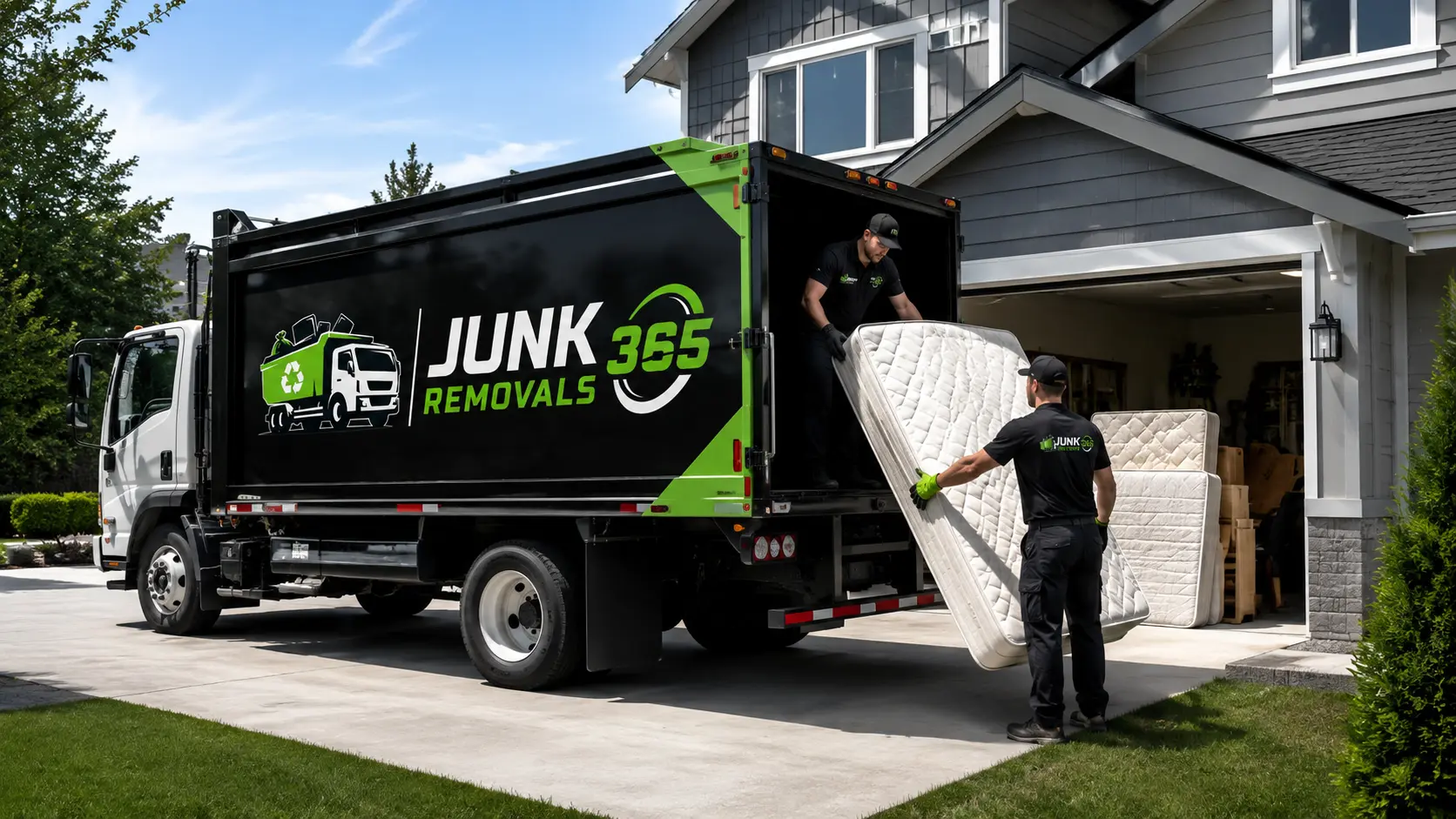 Mattress disposal pick up preparation for a rental property cleanout in the United States