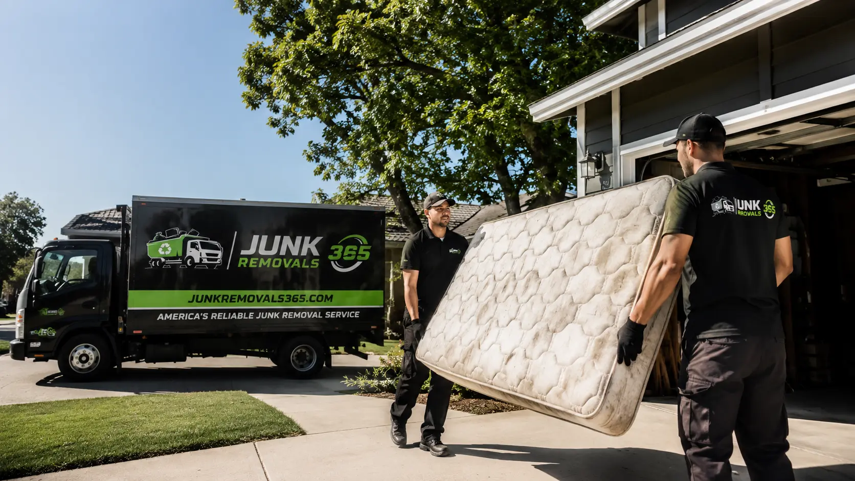 Old mattress disposal pick up from a rental property in the United States