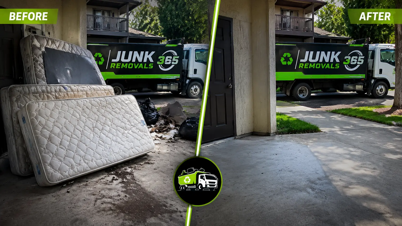 Mattress removal from a rental property cleanout in the United States