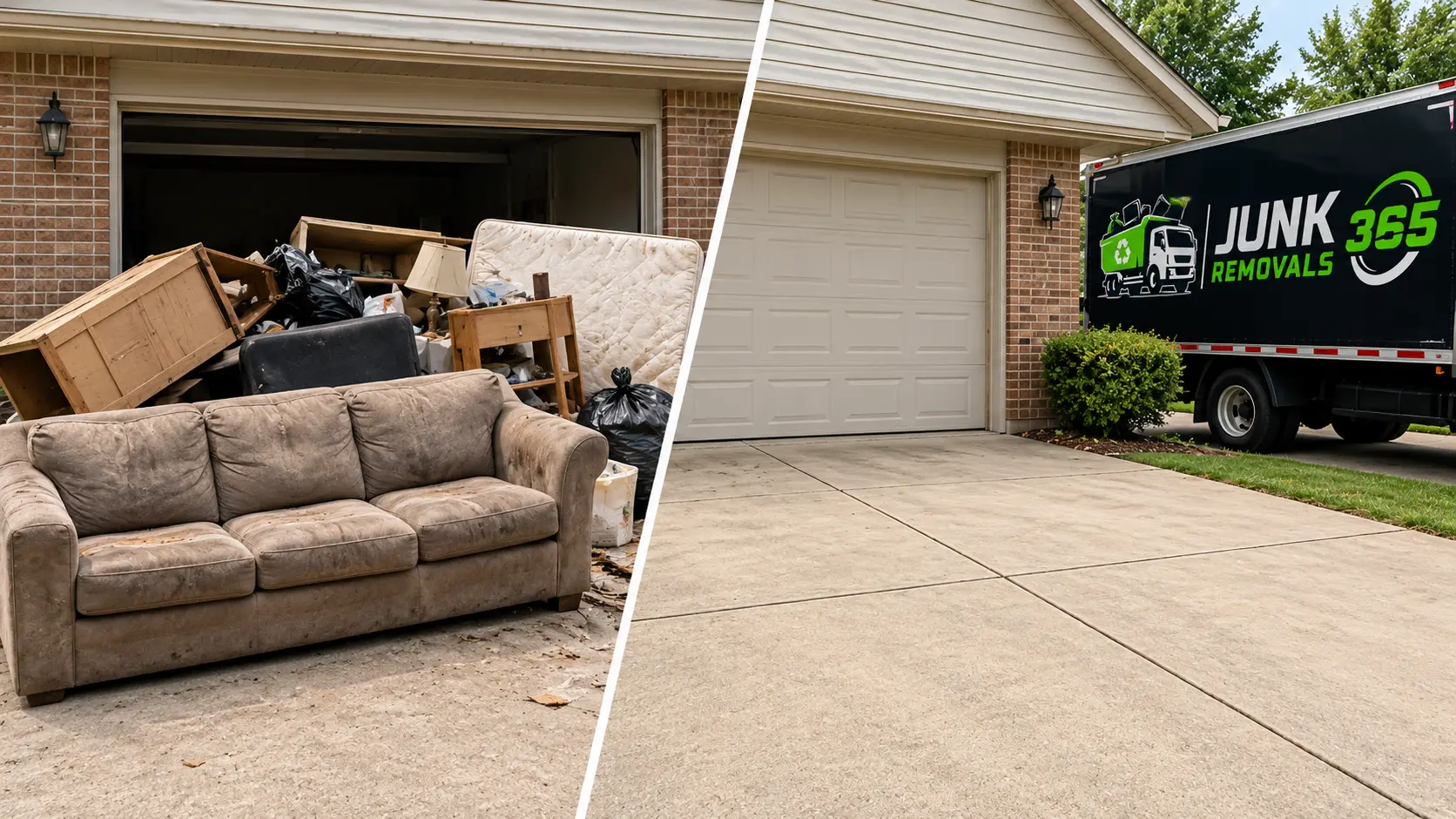 Couch removal during a moving cleanout for National couch recycling service