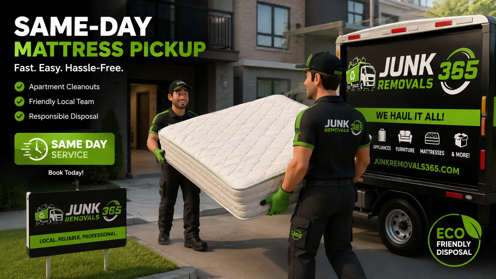 Same-day mattress pickup from an apartment cleanout in the United States