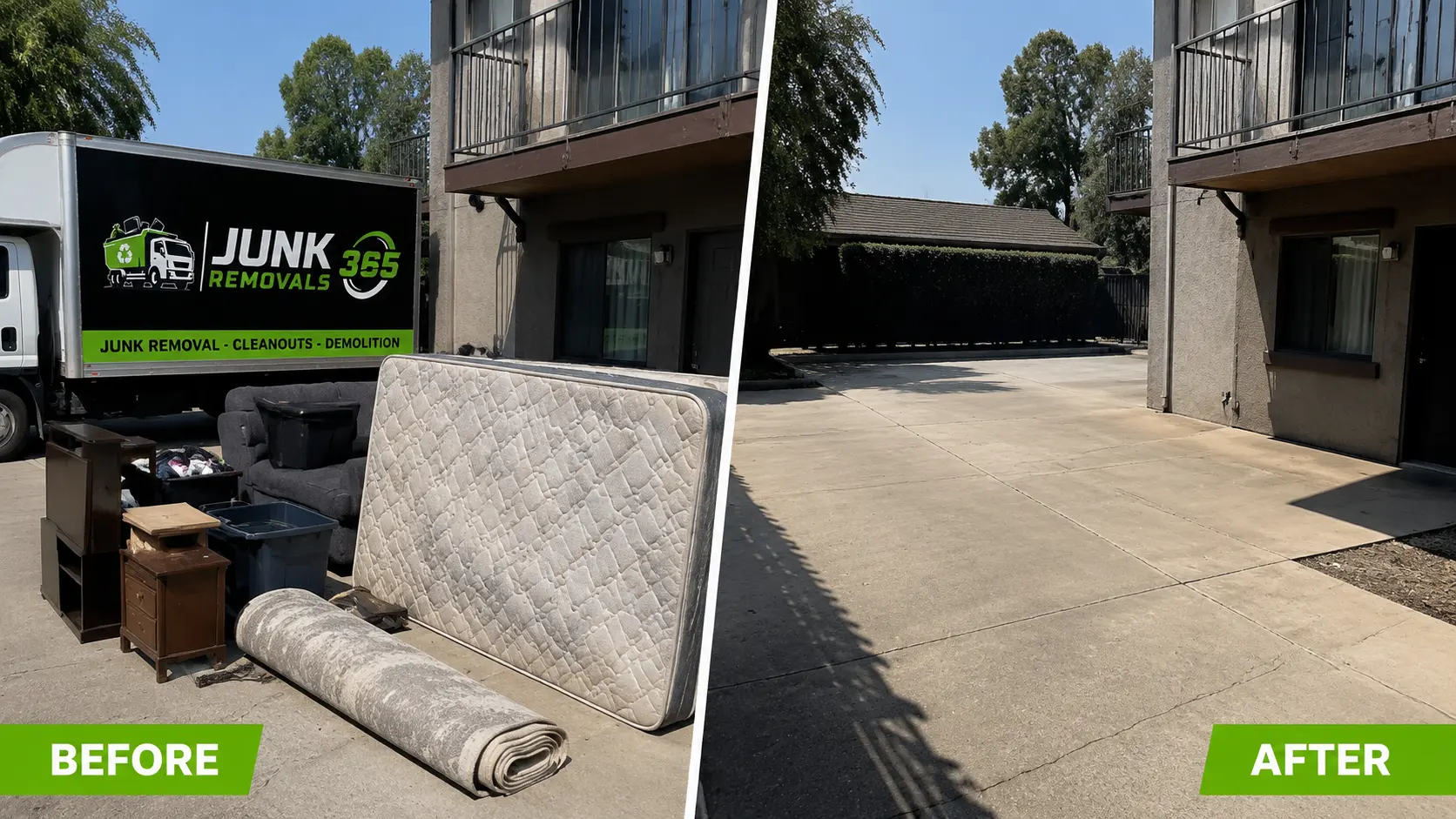 Queen mattress pickup from an apartment cleanout in the United States