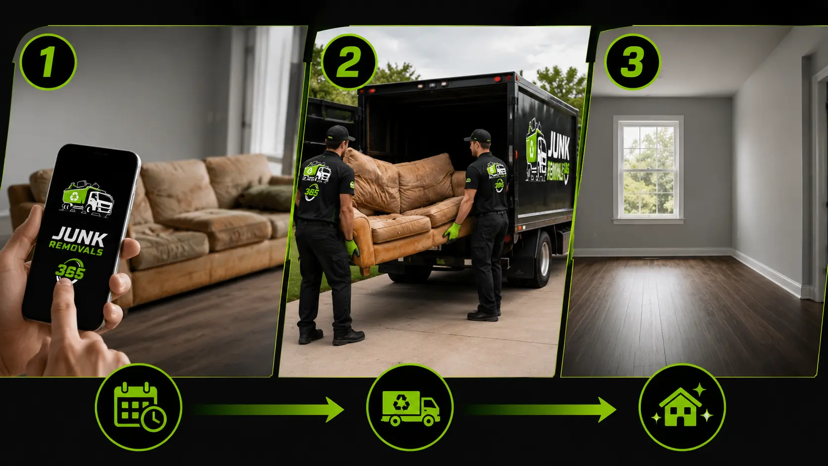 Couch disposal preparation for a National rental property cleanout