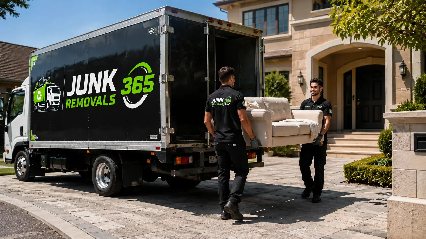 Sofa removal from a National apartment before moving day