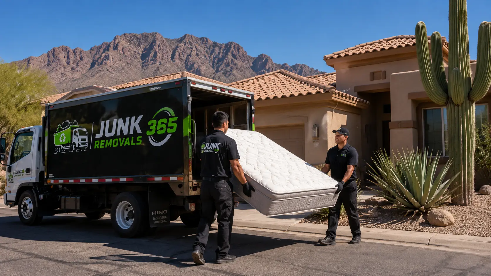 Professional mattress removal during a rental property cleanout